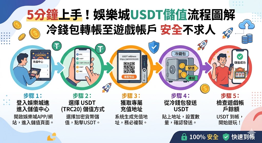 5分鐘上手!娛樂城usdt儲值流程圖解,冷錢包轉帳至遊戲帳戶安全不求人