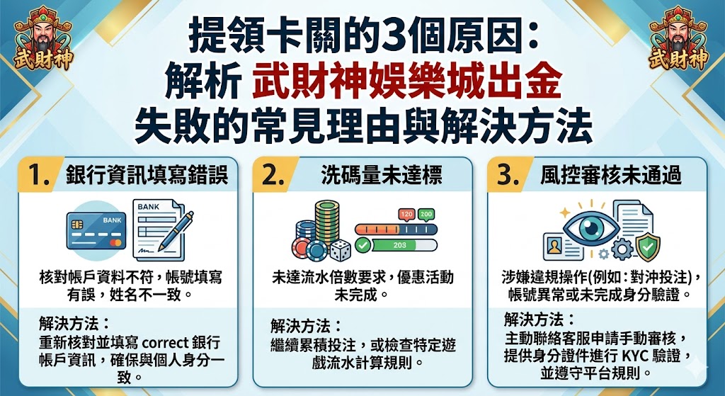 提領卡關的3個原因